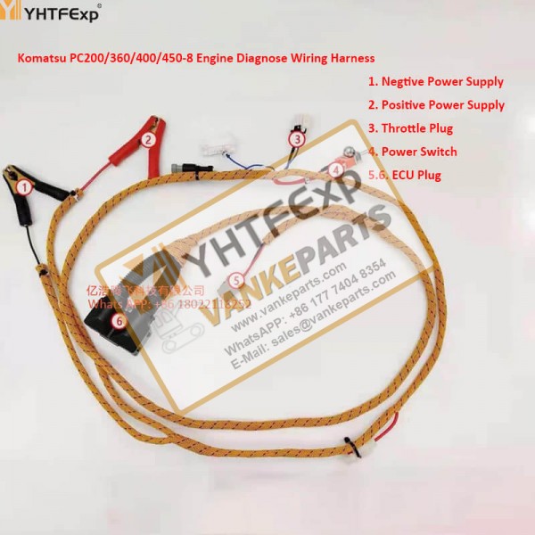 Komatsu Excavator PC200 PC360 PC400 PC450-8 Engine Start Test Diagnosis  Wiring Harness